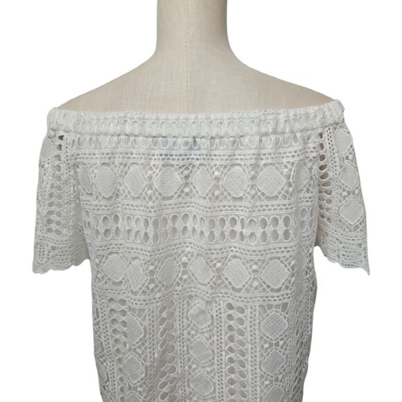 NWT Sunday In Brooklyn Anthropologie Off The Shoulder Lace Eyelet Top Size Small - Picture 11 of 11